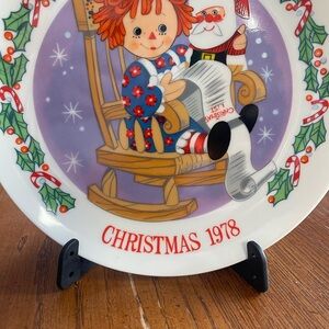 Vintage Schmid Raggedy Ann Christmas 1978 collector's plate